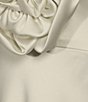 Color:Ivory - Image 4 - Rosalea Rosette Satin Halter Dress