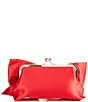 Color:Red - Image 2 - Satin Bow Frame Clutch