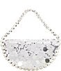 Color:Silver - Image 2 - Sequin Rhinestone Ring Top Handle Shoulder Bag