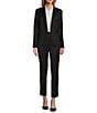Color:Black - Image 3 - Theo Loro Piana® Luxe Wool Ankle Pants