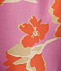 Color:Mandarin Floral - Image 4 - Vivian Floral Printed Satin Twill Flat Front Full Length Coordinating Pants