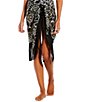 Color:Black - Image 2 - x M.G. Style Augustine Fringe Pareo Sarong Swimsuit Cover-Up