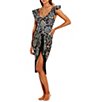 Color:Black - Image 4 - x M.G. Style Augustine Fringe Pareo Sarong Swimsuit Cover-Up