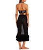 Color:Black - Image 3 - x M.G. Style Carmel Halter Fringe Maxi Dress Swim Cover Up