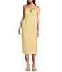 Color:Butter - Image 2 - x M.G. Style Kate Square Neckline Midi Dress