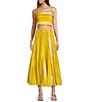 Color:Lemon Watercolor - Image 2 - x M.G. Style Blake Lemon Watercolor Crop Top & Mid Waist Pleated Skirt Set