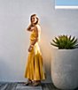Color:Lemon Watercolor - Image 6 - x M.G. Style Blake Lemon Watercolor Crop Top & Mid Waist Pleated Skirt Set