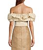 Color:Vanilla - Image 2 - x The Style Bungalow Blossom Way Off-the-Shoulder Puff Sleeve Top