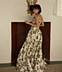 Color:Floral Palm - Image 4 - x The Style Bungalow Georgia Floral Print High Waist Side Slit A-Line Skirt