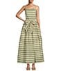 Color:Vanilla/Palm - Image 1 - x The Style Bungalow South Ocean Bow Detail Striped Maxi Dress