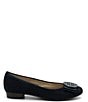 Color:Navy Kid Suede - Image 2 - Bambi Suede Ornament Bow Ballet Flats