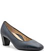 Color:Navy Leather - Image 1 - Veda Leather Pumps
