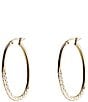 Color:Gold - Image 1 - Diamond Cut Oval Hoop Earrings