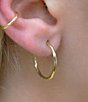 Color:Gold - Image 2 - Hammered Medium Hoop Earrings