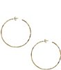 Color:Gold - Image 1 - Large Hammered Sterling Silver Hoop Earrings