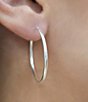 Color:Silver - Image 2 - Small Endless Sterling Silver Hoop Earrings