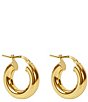 Color:Gold - Image 1 - Sterling Silver Chunky Tube Hoop Earrings