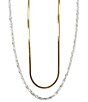 Color:Two Tone - Image 2 - Two Tone Layered Chain Necklace
