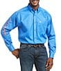 Color:Blue - Image 1 - Big & Tall Team Logo Twill Long-Sleeve Woven Shirt