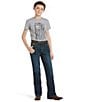 Color:Blue - Image 6 - Big Boys 7-16 B4 Relaxed Stretch Legacy Bootcut Jeans