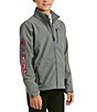 Color:Charcoal - Image 1 - Big Boys 7-14 Long Sleeve Logo 2.0 Softshell Jacket