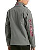 Color:Charcoal - Image 2 - Big Boys 7-14 Long Sleeve Logo 2.0 Softshell Jacket