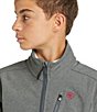 Color:Charcoal - Image 4 - Big Boys 7-14 Long Sleeve Logo 2.0 Softshell Jacket