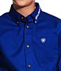 Color:Blue - Image 2 - Big Boys 7-14 Long Sleeve Team Logo Twill Classic Fit Shirt