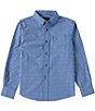 Color:Blue - Image 1 - Big Boys 7-14 Long Sleeve Pro Series Perrin Yarn-Dyed-Plaid Woven Shirt