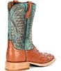 Color:Brandy/Roaring Turquoise - Image 2 - Men's Gallup Western Boots