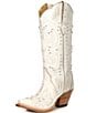 Color:White - Image 4 - Pearl Leather Embellished Western Boots