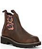 Color:Distressed Tan - Image 1 - Fatbaby Leather Twin Gore Lug Sole Booties