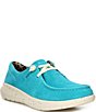 Color:Brightest Turquoise - Image 1 - Women's Hilo Leather Apron Toe Slip-Ons