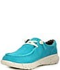 Color:Brightest Turquoise - Image 4 - Women's Hilo Leather Apron Toe Slip-Ons