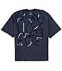 Color:Navy - Image 1 - Exploding Logo Short Sleeve T-Shirt