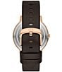 Color:Brown - Image 3 - Men's Dale Rd. Two Hand Brown Leather Strap Watch