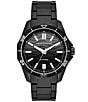 Color:Black - Image 1 - Men's Spencer Three-Hand Date Black Stainless Steel Bracelet Watch