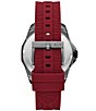 Color:Red - Image 3 - Men's Spencer Three-Hand Date Red Silicone Strap Watch