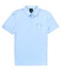 Color:Placid Blue - Image 1 - Milano Edition Jersey Short Sleeve Polo Shirt