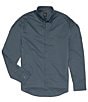 Color:Grey - Image 1 - Slim-Fit Stretch Printed Poplin Long Sleeve Woven Shirt
