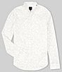 Color:White - Image 1 - Slim-Fit Stretch Printed Poplin Long Sleeve Woven Shirt