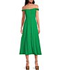 Color:Kelly Green - Image 1 - ASTR The Label Harlyn Off-The-Shoulder Midi Dress