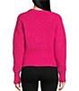 Color:Pink - Image 2 - Kris Crew Neck Cutout Long Sleeve Wool Blend Sweater