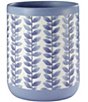 Color:Blue - Image 1 - Monterey Collection Hand Painted Raised Textured Wastebasket