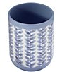 Color:Blue - Image 2 - Monterey Collection Hand Painted Raised Textured Wastebasket