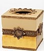 Color:Gold - Image 1 - Two-Tone Braided Medallion Tissue Box Cover