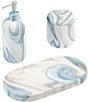 Color:Blue - Image 1 - Waves Collection 3-Piece Vanity Bath Accessory Set