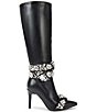 Color:Black - Image 2 - Alonza Crystal Rhinestone Banded Tall Dress Boots
