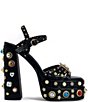 Color:Black - Image 2 - Birch Gemstone Embellished Platform Dress Sandals