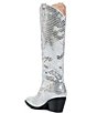 Color:Silver - Image 3 - Driven Shiny Rhinestone Tall Western Boots